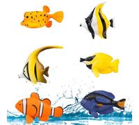 LGWJHCY Ocean Animals Toy Figures, Sea Animal Model Toy, Tropical Fish Ocean Cake Decoration Under the Sea Party Supplies for Birthday Decoration, Pack of 6