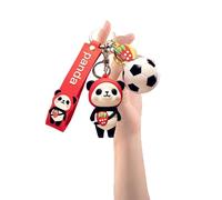 LGWJHCY Panda Football Keychain Bracelet, Anime Keychain, Cute Key Holder, Panda Cartoon Keyring, Decoration Accessories Cartoon for Keys. (Slla Strawberry Shoulder Bag), Black, S