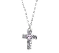 LGYGMD 925 Sterling Silver Infinity for Women Girls Shiny CZ A Cross Heart Faith Necklace, Religious Jewelry