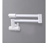 LGYGMD All Copper Wall Folding Kitchen ° Rotation Cold White Brushed Pot Filler Faucet Swing Arm Single Hole,White,Include:1*Faucet