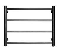LGYGMD Drying Rack Black 4 Racks Wall Mounted Heater for Bathroom Electric Heated Towel RailPlug in