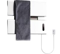 LGYGMD Electric Warmer Rack 80W Wall-Mounted Heated Towel Dryer with Timer Temperature Settings Waterproof Aluminum for Bathroom & Hotel Use