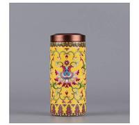 LGYGMD Funeral Souvenirs Funeral Urn for Adult&Pet Ashes,Human Medium and Large Memorial Urns, Small Handmade Ceramics Keepsake,Burial Urn at Home or Cemetery or Etiquette Container (Yellow 1.81*