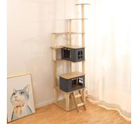 LGYGMD Multi-Level Tree Tower Sisal-Covered Scratching Posts and Cozy Perches for Cats, Indoor Cat Activity Centre with Ladder,L