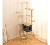 LGYGMD Multi-Level Tree Tower Sisal-Covered Scratching Posts and Cozy Perches for Cats, Indoor Cat Activity Centre with Ladder,M
