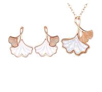 LGYGMD sets 925 for women A elegant leaf symbol pendant adjustable necklace earrings studs set,fashion luxury jewellery accessories jewelry