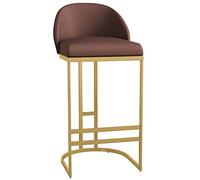 LGYGMD Stools PU Leather Bar Height Stool Chairs with Low Back and Footrest for Pub Coffee Home Dinning Kitchen Island (330lbs Capacity) (Brown-1ps,75cm/29.6in)