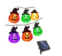 LGYGMD Upgraded Solar Outdoor Pumpkin String Waterproof Halloween Lights for Garden Patio Landscape Multicolor