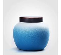 LGYGMD Urns for Human Ashes Cremation Funeral Memorial Urn, Small Handcrafted Ceramics Keepsake for A Small Amount Ashes, Burial Urn at Home (Color : Black) (Blue)