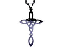 LGYGMD Vintage 925 Sterling Silver Witch Pendant A Celtic Cross Necklace for Men