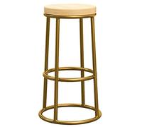 LGYGMD Vintage Bar Height Barstool with Soild Seat Kitchen Counter Dining Island Stools, Industrial 26/30 in Tall Stool (Wood Color,75cm/30in)