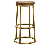 LGYGMD Vintage Bar Height Barstool with Soild Wood Seat Kitchen Counter Dining Island Stools, Industrial 26/30 in Tall Stool (Dark Brown,65cm/26in)