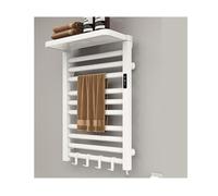 LGYGMD Wall Mounted Drying Timerfor Bathroom InAluminum Temperature Control Heated Towel Rack with Top Shelfa Whiteplug in Right