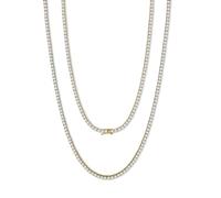 LGYIC Tennis Necklaces for Women 3mm Simulated Diamond Tennis Chain 4 Prong Setting Cubic Zirconia 18K White/Yellow Gold Plated Size 16-22 Inch, 16, Yellow Gold, Cubic Zirconia