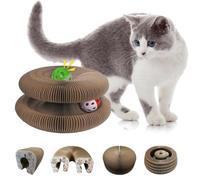 LGYJQTCMG Cat Puzzle Toy Magic Organ Cat Scratch Board Adventure Toy with Two Bells Foldable Recyclable Accordion Kitten Toy Ultimate Interactive Mental & Physical Exercise Cat Toys for Indoor Cats