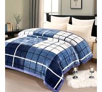 LGYKUMEG 9 lbs Heavy Korean Mink Blanke 77 x 90 inch/Grey Mink Blanket for Full/Queen Size Bed,Silky Soft and Warm,2 Ply Reversible Raschel Bed Blanket,Camel,200X230cm 9Lb/4kg.