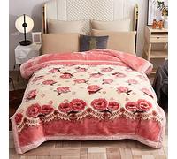 LGYKUMEG Thick Fleece blanket King Size,Plush Blanket for winter, Silky Soft and Warm,2 Ply Reversible Raschel Printed Mink Blanket Bed Blanket for Autumn Winter,180x220cm3kg
