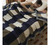LGYKUMEG Thick Velvet Fleece Blanket for Winter - 2 Ply Soft Warm Korean Style Bed Blanket - Reversible Printed Sherpa Blanket,D,150cmx200cm