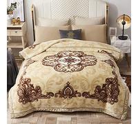 LGYKUMEG Weighted Blanket Queen size 2 Ply Reversible Blanket Thick Heavy Faux Fur Winter Blanket Mink Throw Bed Blanket Beige,180x220cm3kg