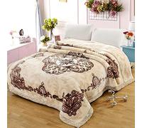 LGYKUMEG Weighted Plush Blanket King Size,Winter Fleece Blanket Fuzzy Silky Super Warm And Cozy Embossed Blanket Queen Size,2 Ply Reversible Printed Raschel Bed Blanket,150x200cm2kg
