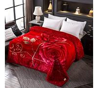 LGYKUMEG Weighted Plush Blanket King Size,Winter Fleece Blanket Fuzzy Silky Super Warm And Cozy Embossed Blanket Queen Size,2 Ply Reversible Printed Raschel Bed Blanket,G,150 * 200cm