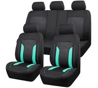 LGZFC 9pcs Car Seat Cover for Fiat 500 500C 500L 500X, Breathable Air Mesh-100% Sporty Fabric Front Seats, Airbag Compatible Seat Cushion,B Green