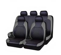 LGZFC 9PCS Car Seat Cover Sets for Ford Fiesta 1.0 EcoBoost, Leather Car Seat Covers - Full Set Compatible with Airbags, Front Rear Seat Protectors,C Grey