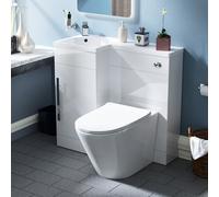 LH 900mm White Vanity Basin Unit, WC Unit & Ellis UF Back to Wall Toilet