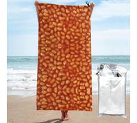 LHAHDG Baked Beans Pattern Large Quick Dry Beach Towel, Sand Free Athletic Lightweight Towels Travel Swim Beach For Women Men 31.5x63 Inche