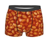 LHAHDG Baked Beans Pattern Men'S Casual Underwear Boxer Shorts Trunk Breathable Wicking Briefs Black