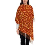 LHAHDG Baked Beans Pattern Warm Scarf, Wraps Shawl Fashion Fringed Scarves Classic Winter/Fall