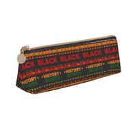 LHAHDG Black History Month 2024 Leather Pencil Case Zipper Pen Case Pouch Waterproof Travel Makeup Pouch Large Capacity for Women Men