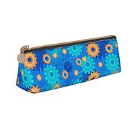 LHAHDG Cool Steampunk Gears Pattern Leather Pencil Case Zipper Pen Case Pouch Waterproof Travel Makeup Pouch Large Capacity for Women Men