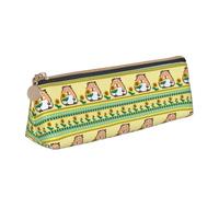 LHAHDG Cute Guinea Pigs Animals Pattern Leather Pencil Case Zipper Pen Case Pouch Waterproof Travel Makeup Pouch Large Capacity for Women Men