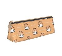 LHAHDG Cute Guinea Pigs Animals Pattern Leather Pencil Case Zipper Pen Case Pouch Waterproof Travel Makeup Pouch Large Capacity for Women Men