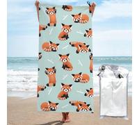 LHAHDG Cute Red Panda Print Large Quick Dry Beach Towel, Sand Free Athletic Lightweight Towels Travel Swim Beach For Women Men 31.5x63 Inche