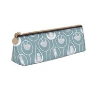 LHAHDG Cute Sloth Doing Yoga Pattern Leather Pencil Case Zipper Pen Case Pouch Waterproof Travel Makeup Pouch Large Capacity for Women Men