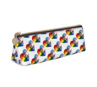 LHAHDG Free Dad Hugs LGBTQ Pride Month Leather Pencil Case Zipper Pen Case Pouch Waterproof Travel Makeup Pouch Large Capacity for Women Men