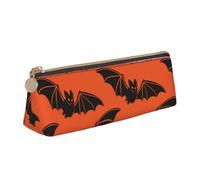 LHAHDG Halloween Bat Leather Pencil Case Zipper Pen Case Pouch Waterproof Travel Makeup Pouch Large Capacity for Women Men