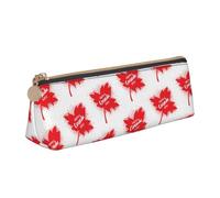 LHAHDG Happy Canada Day 1st July 2023 Leather Pencil Case Zipper Pen Case Pouch Waterproof Travel Makeup Pouch Large Capacity for Women Men