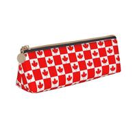 LHAHDG Happy Canada July 1st Canadian National Day Leather Pencil Case Zipper Pen Case Pouch Waterproof Travel Makeup Pouch Large Capacity for Women Men