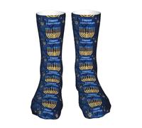 LHAHDG Happy Hanukkah Jewish Chanukah Holiday Sock Short Stockings Casual Sport Crew Socks For Women Men Couples 16 Inch