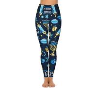 LHAHDG Happy Hanukkah Jewish Chanukah HolidayHigh Waist Yoga Pants Stretchy Skinny Leggings for Running Gym Sports