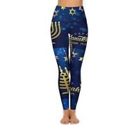 LHAHDG Happy Hanukkah Jewish Festival HolidayHigh Waist Yoga Pants Stretchy Skinny Leggings for Running Gym Sports