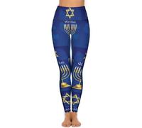 LHAHDG Happy Hanukkah Jewish Festival HolidayHigh Waist Yoga Pants Stretchy Skinny Leggings for Running Gym Sports