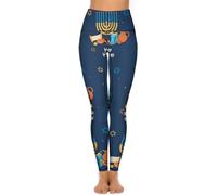 LHAHDG Happy Hanukkah Jewish Festival HolidayHigh Waist Yoga Pants Stretchy Skinny Leggings for Running Gym Sports