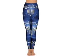 LHAHDG Happy Hanukkah Jewish Festival HolidayHigh Waist Yoga Pants Stretchy Skinny Leggings for Running Gym Sports