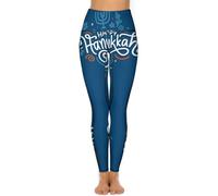 LHAHDG Happy Hanukkah Jewish Festival HolidayHigh Waist Yoga Pants Stretchy Skinny Leggings for Running Gym Sports