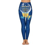 LHAHDG Happy Hanukkah Jewish Festival HolidayHigh Waist Yoga Pants Stretchy Skinny Leggings for Running Gym Sports