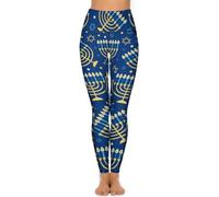 LHAHDG Happy Hanukkah Jewish Festival HolidayHigh Waist Yoga Pants Stretchy Skinny Leggings for Running Gym Sports